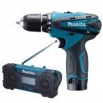 Аккумуляторная ударная дрель-шуруповерт MAKITA DK1202 с радио (10.8V-Li, 2 аккумулятора, 1,3 А.ч)